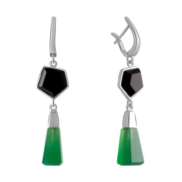 

Серьги из серебра с агатами и ониксом (1753643)