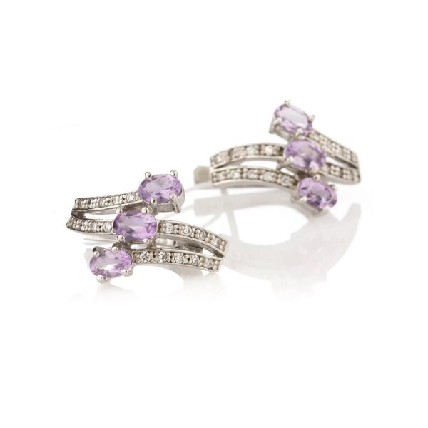 

Серьги из серебра с аметистами и куб. циркониями (1650108)