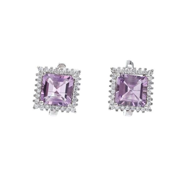 

Серьги из серебра с аметистами и куб. циркониями (1652637)
