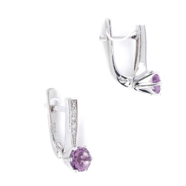 

Серьги из серебра с аметистами и куб. циркониями (248383)