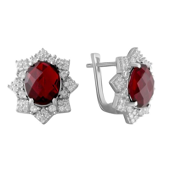 

Серьги из серебра с гранатами и куб. циркониями (1753521)