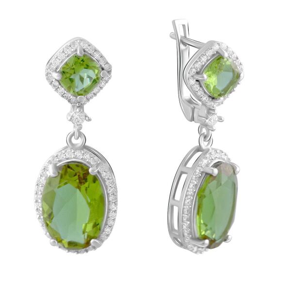 

Серьги из серебра с куб. циркониями и диаспорами (1750836)