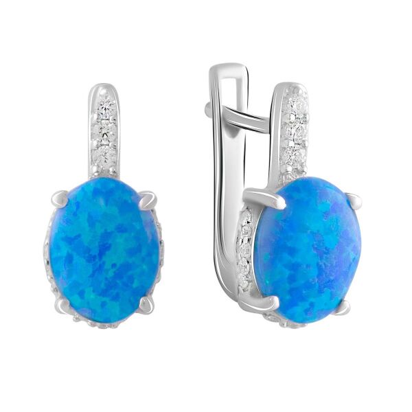 

Серьги из серебра с куб. циркониями и опалами (1750609)
