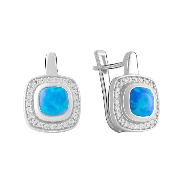 

Серьги из серебра с куб. циркониями и опалами (1750626)