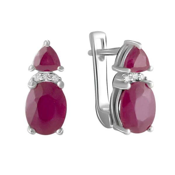 

Серьги из серебра с рубинами и куб. циркониями (1750450)