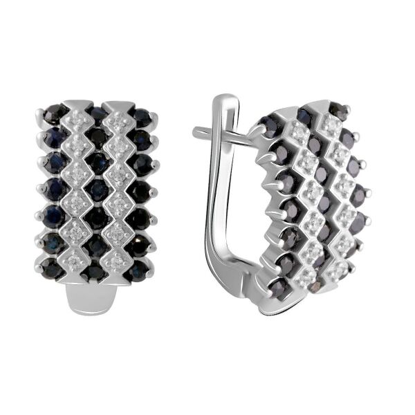 

Серьги из серебра с сапфирами и куб. циркониями (1750463)