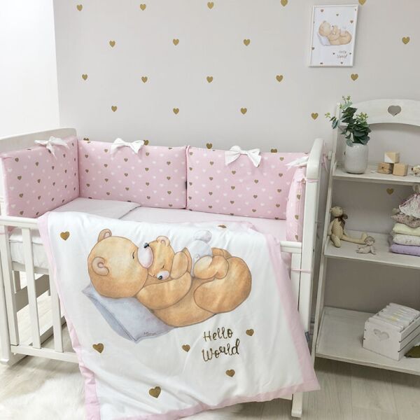 

Постельный комплект детского белья для новорожденны Happy Baby девочка (6 пр)