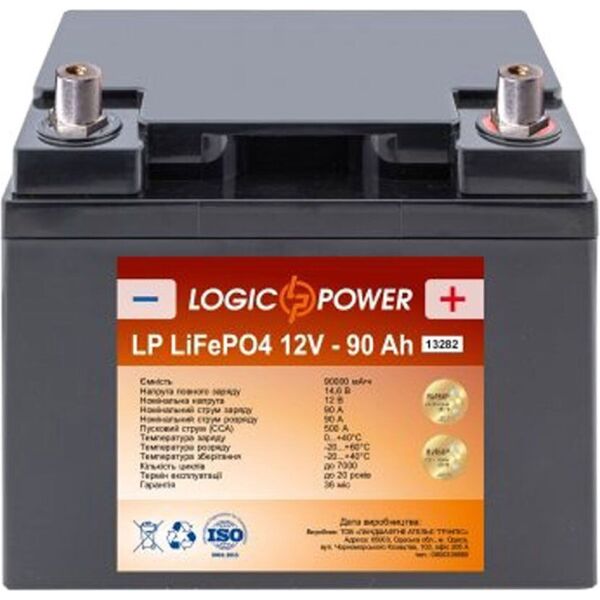 

Аккумулятор автомобильный Logic Power LP LiFePO4 90 Ач «+» справа