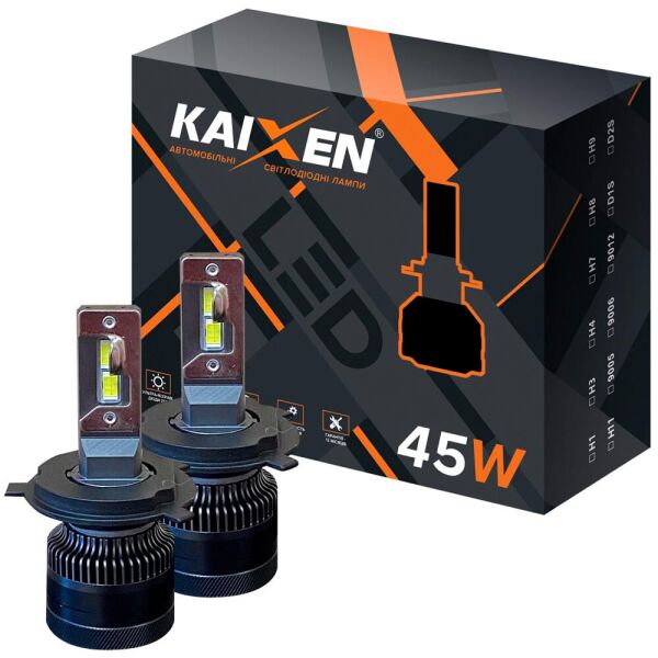 

Светодиодные лампы LED Kaixen K7 Canbus H4 (HB2, 9003) 6000k 45w 12v