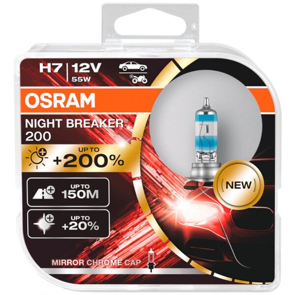

Галогеновые лампы Osram H7 Night Breaker 200 64210NB200 +200% 55w PX26d HardDuopet