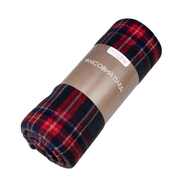 

Плед флисовый Home Line. Полар клетка красно-серая-130х160