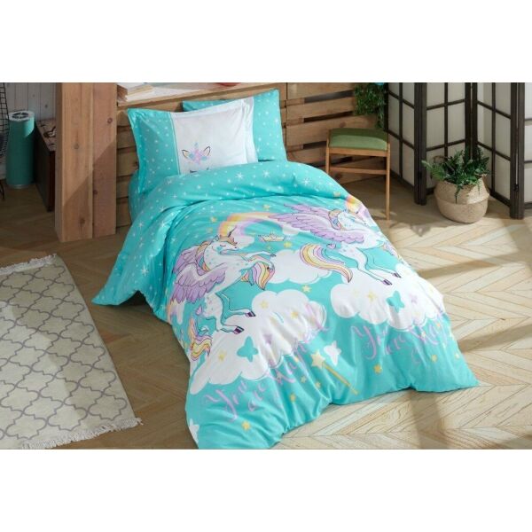 

Подростковое постельное белье Hobby. Poplin Magical аква-1,5-спальный подростковый