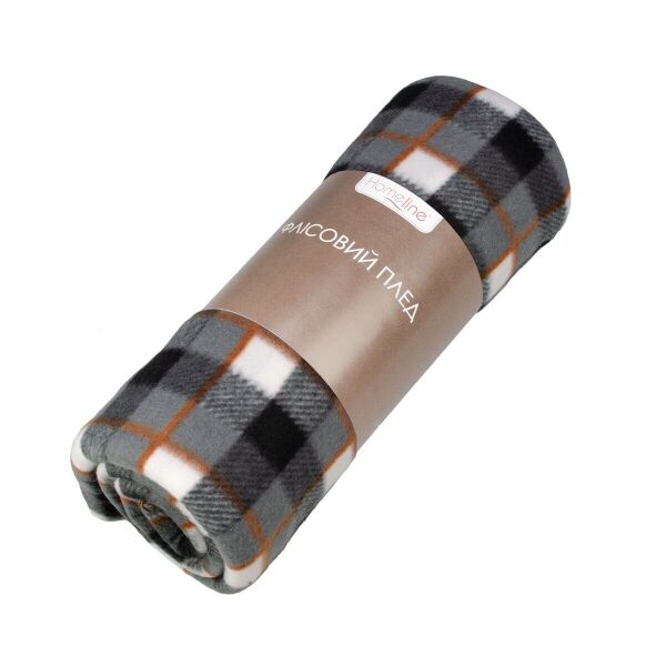 

Плед флисовый Home Line. Полар клетка серо-черная-130х160