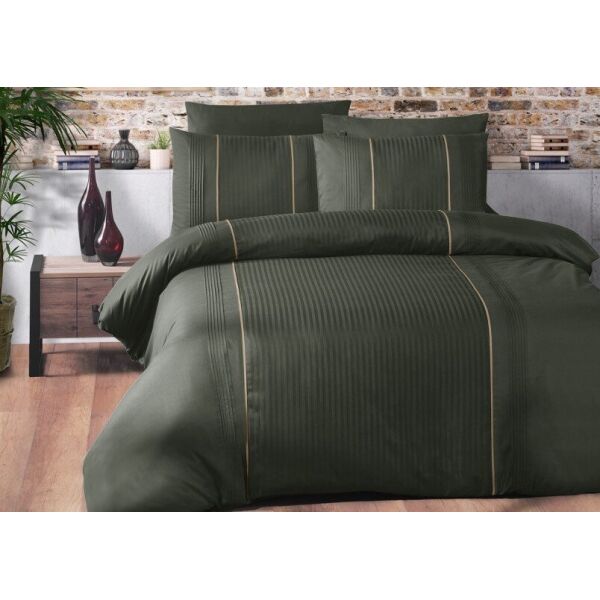 

Постельное белье First Choice. Ranforce DARK Deluxe Elegant Green-Евро