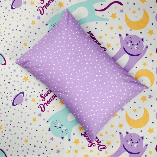 

Постельное белье в детскую кроватку Home Line. КОТИ бірюзові--Детский в кроватку