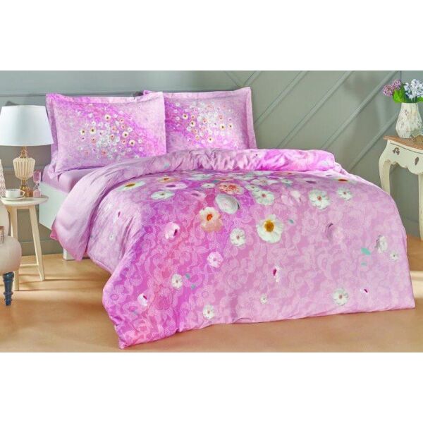 

Постельное белье Tac. Satin Serlina Pink-Евро