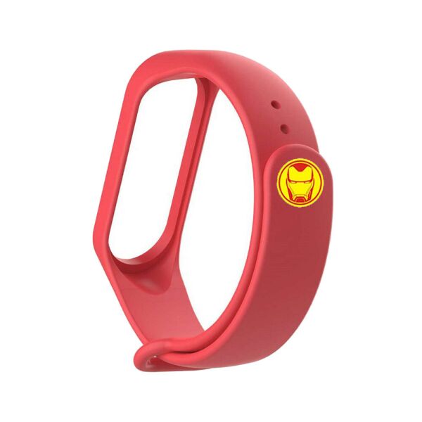 

Силиконовый ремешок для фитнес браслета Xiaomi Mi Band 3/4 Super Heroes Iron Men Железный человек (Красный)