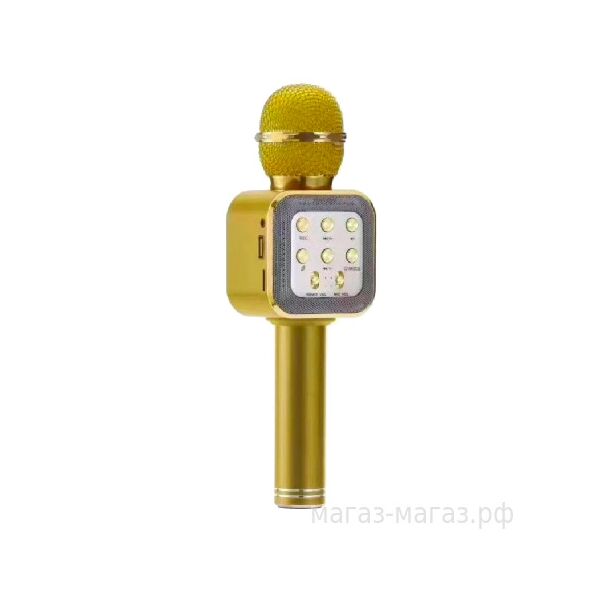 

Беспроводной микрофон караоке блютуз WS1818 Bluetooth Золотой