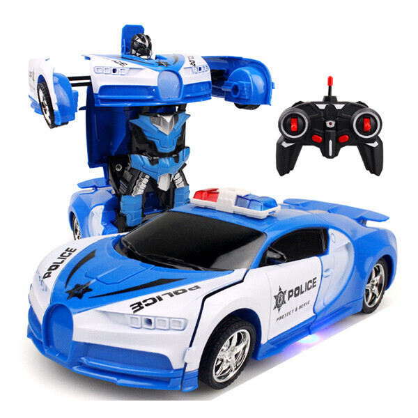 

Машинка трансформер Lamborghini POLICE Robot Car Size 18 - Синяя