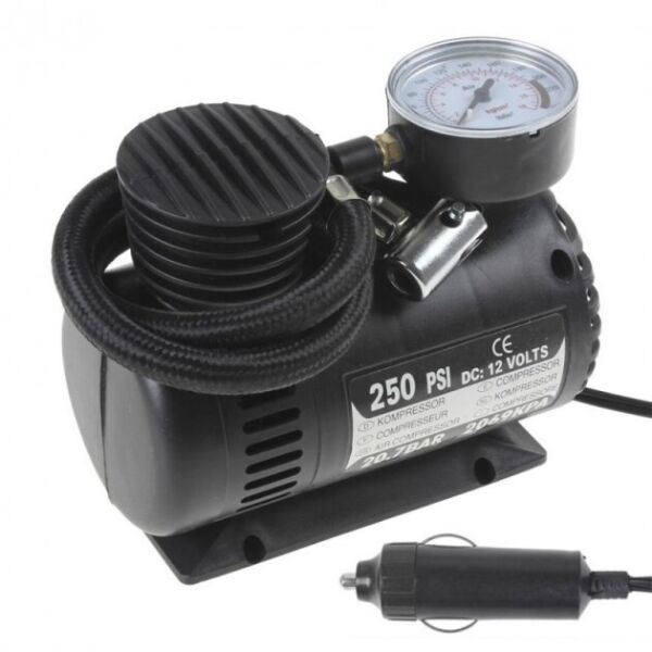 

Автомобильный компрессор насос для подкачки шин, автонасос, манометр Air Compressor DC-12V / 250 PSI