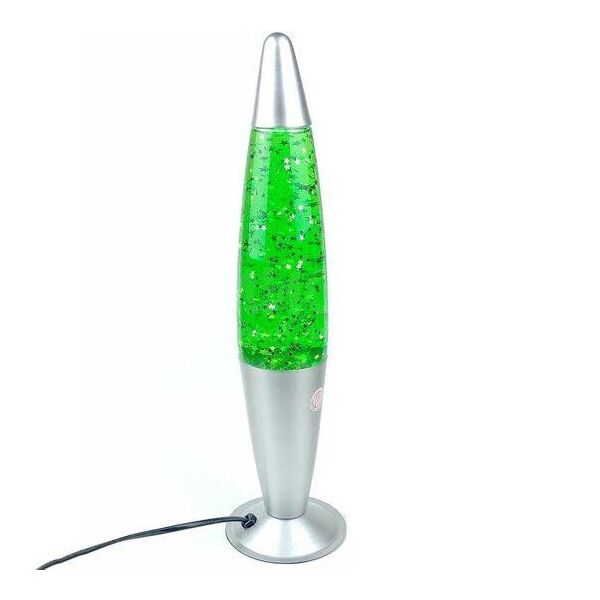 

Лава лампа с подсветкой от сети с блестками и кнопкой выключения 34.5см, ночник, зеленый