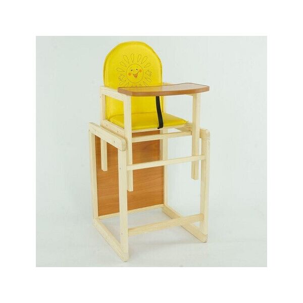 Стульчик для кормления желтый "Солнышко" ТМ Мася (кожзам), 45*43*90 см /1/