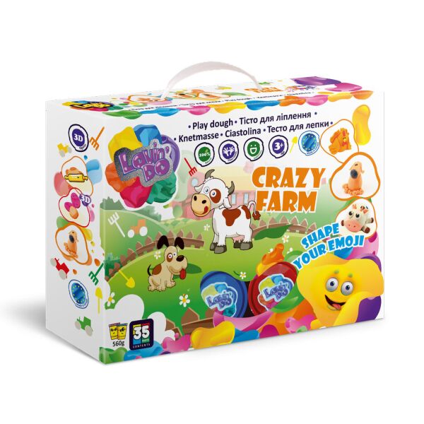 

Набор теста для лепки ТМ LOVIN`DO "Crazy Farm" в кор. /15/ ТМ "ОКТОо"