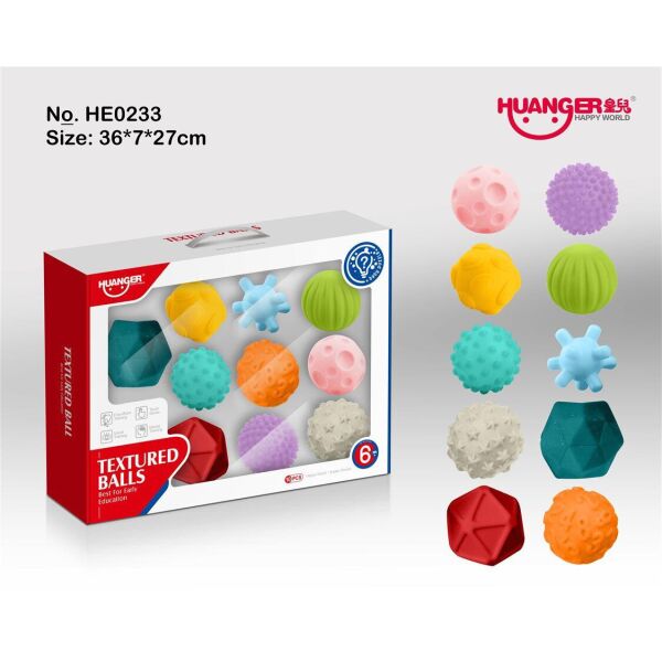

Пищалка HE0233 текстурные мячики 10шт.в кор.39*8*32 /12/