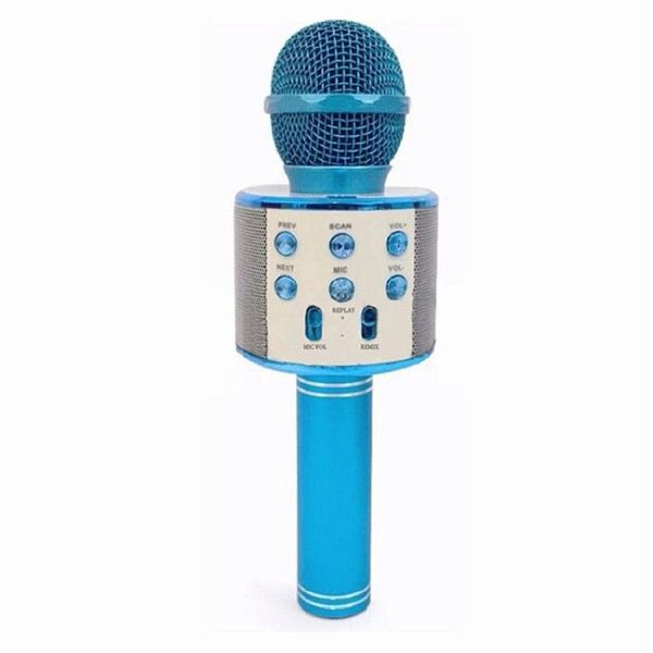 

Микрофон караоке Bluetooth WS858 blue голубой 154099