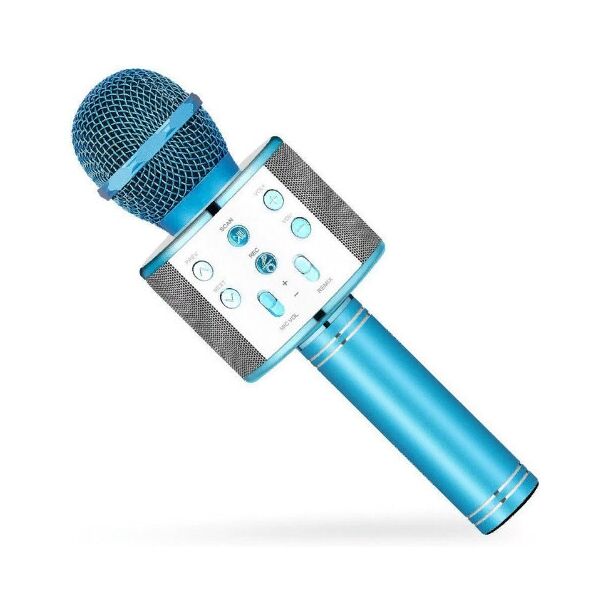 Микрофон караоке Bluetooth WS858 Голубой 183272