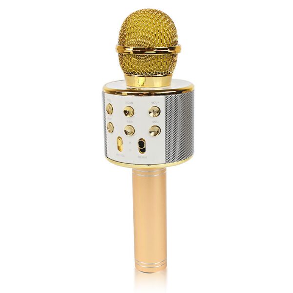 

Микрофон караоке Bluetooth WS858 gold золото 141116