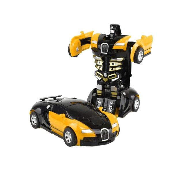 

Машинка трансформер с пультом Bugatti Robot Car Size 118 Желтая 184494