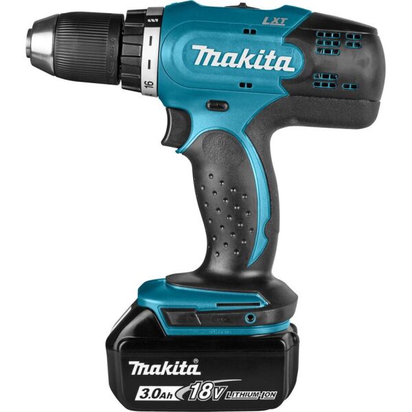 

Дрель-шуруповерт аккумуляторная Makita DDF453RFE LXT, 42/27 Нм, 3,0г х 2шт, DC18RC, кейс