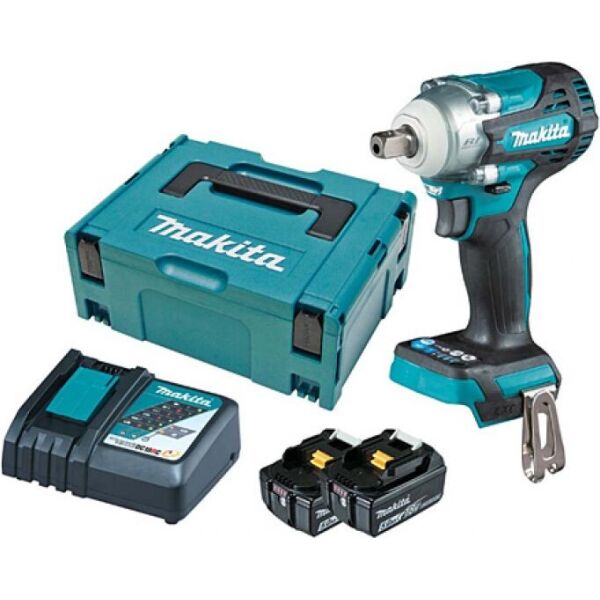 

Гайковерт аккумуляторный Makita DTW301RTJ LXT, 18В, 5Аг х 2шт, DC18RC, Makpac, 300 Нм, 1/2"