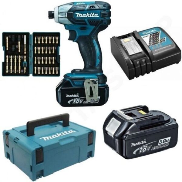 

Винтоверт ударный аккумуляторный с масляным редуктором Makita DTS 141 RTJ1 LXT, 18В, 5Аг х 2 шт, DC18RС, Makpac, 40Нм + B-54536