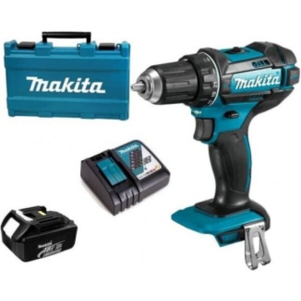 

Дрель-шуруповерт ударная Makita DHP482RF LXT, 18В, 3Аг х 1шт, DC18RC, 62/36 Нм, кейс