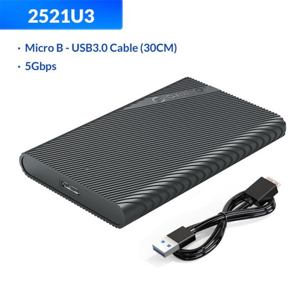 

Внешний карман Orico 2521U3 USB3.0 Micro-B корпус SSD / HDD 2.5, карман для накопителя 2.5 "SATA3 Черного цвета (CN190046-2521U3)