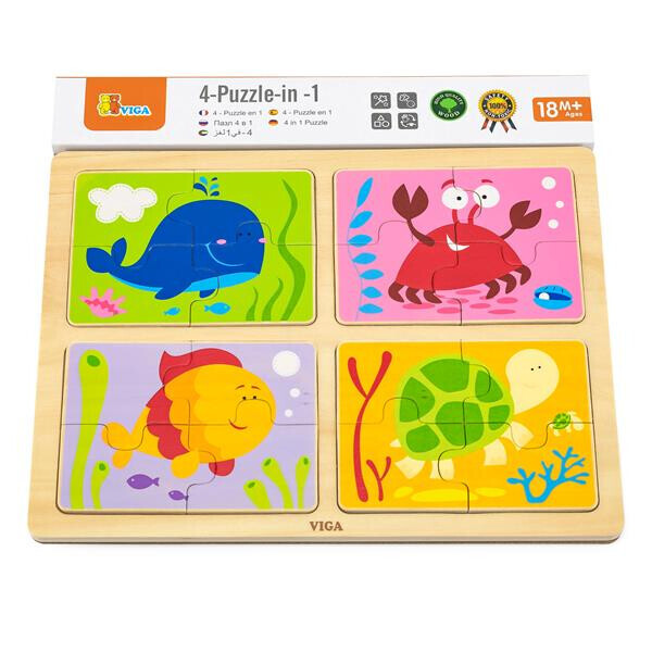 

Дерев'яний пазл Viga Toys Море 4 в 1 (50190)