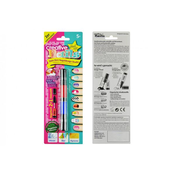 

Дитячий лак-олівець для нігтів Malinos Creative Nails на водній основі (2 кольори малиновий + синій)