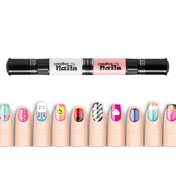 

Дитячий лак-олівець для нігтів Malinos Creative Nails на водній основі (2 кольори Нюд + Білий)