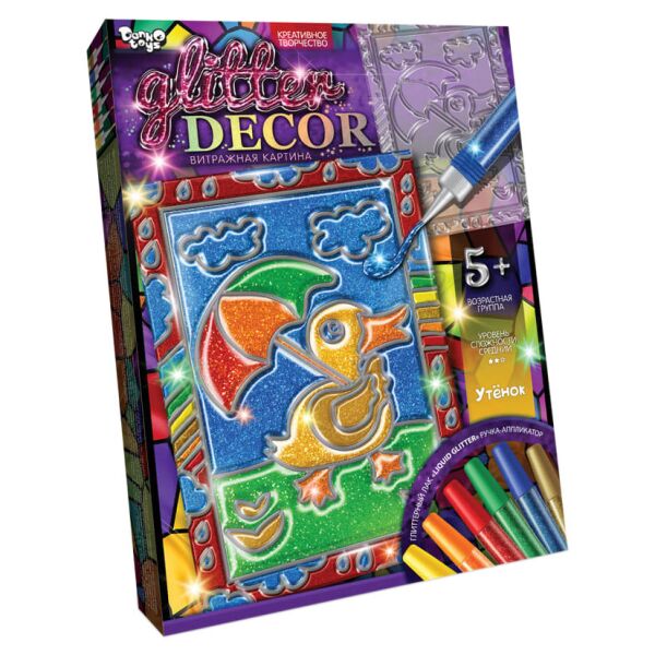 

Набор креативного творчества GD-01 Glitter Decor Витражная картина (Уточка)