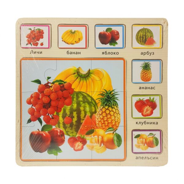 

Деревянная игрушка Пазлы MD 1203, 30*30 см (Фрукты)