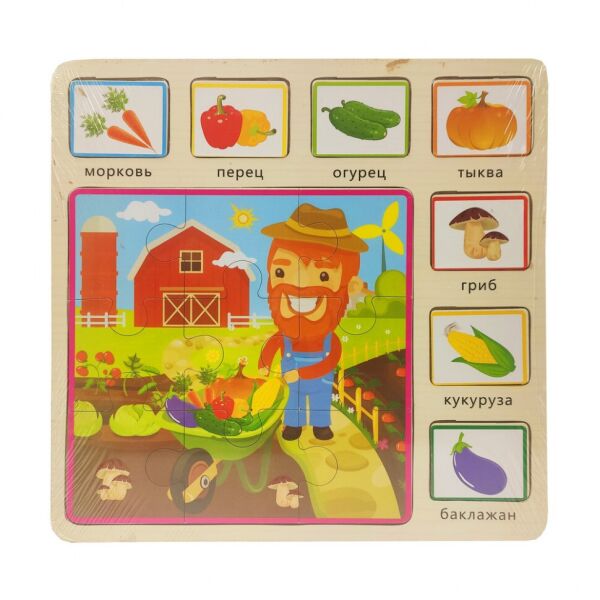 

Деревянная игрушка Пазлы MD 1203, 30*30 см (Ферма)