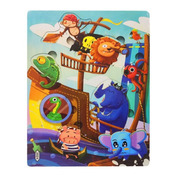 

Деревянная игрушка Пазлы MD 2561-2001/24, 30*22 см (Животные-пираты)