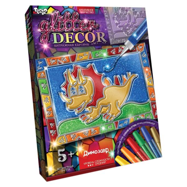 

Набор креативного творчества GD-01 Glitter Decor Витражная картина (Динозавр)