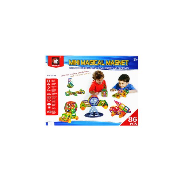 

Яркий 3D магнитный конструктор Mini Magical Magnet детский (86 деталей)
