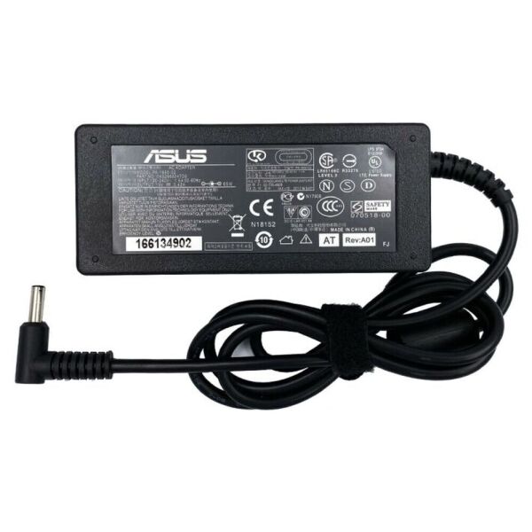 

Блок питания для ноутбука ASUS 19V, 3.42A, 65W, 4.5*3.0-PIN, 3 hole, L-образ. разъем, black(без каб)