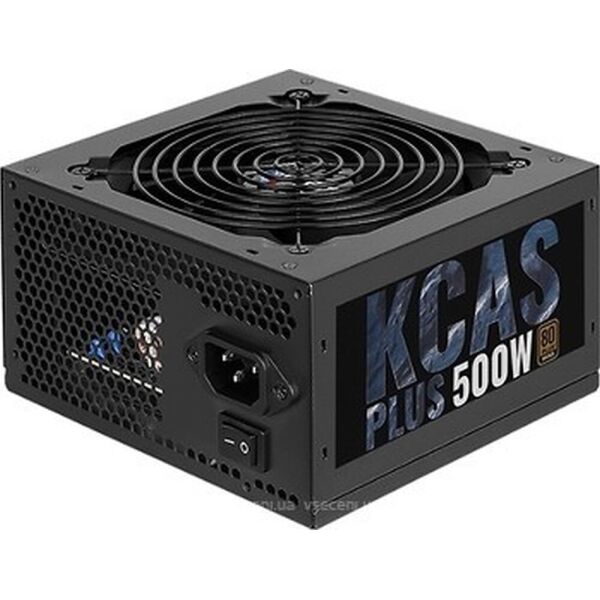 

Блок питания Aerocool 500W KCAS 500 Plus, 120 mm, 20+4pin, 1x4+4pin, SATA x 7, Molex 4x4pin, 2x6+2pi