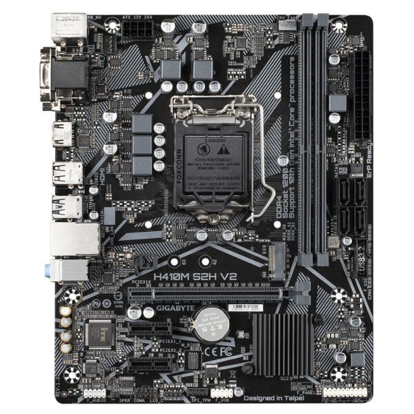 

Мат.плата 1200 (H470) Gigabyte H410M S2H V2, VGA/DVI-D/HDMI, MicroATX