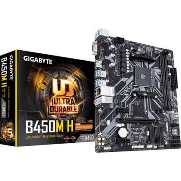 

Мат.плата AM4 (B450) Gigabyte B450M H, B450, 2xDDR4, Int.Video(CPU), 4xSATA3, 1xM.2, 1xPCI-E 16x 3.0